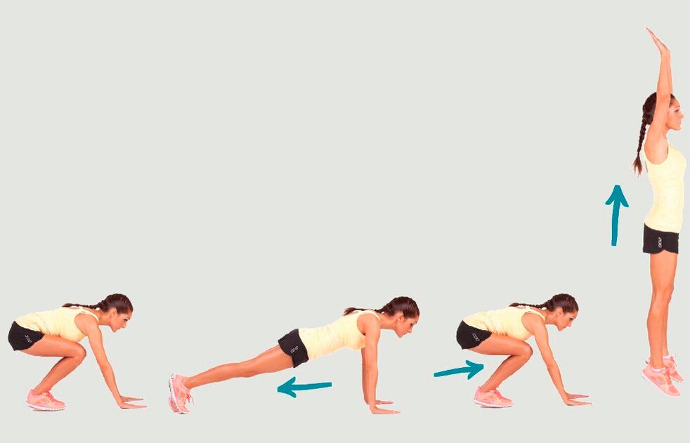 Burpee gorputz entrenamendu integral baterako